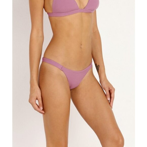 💕VITAMIN A💕 Rose Rib Bikini Set Havana Top + Carmen Bottom Dusty Rose 10 L NWT - Picture 10 of 16